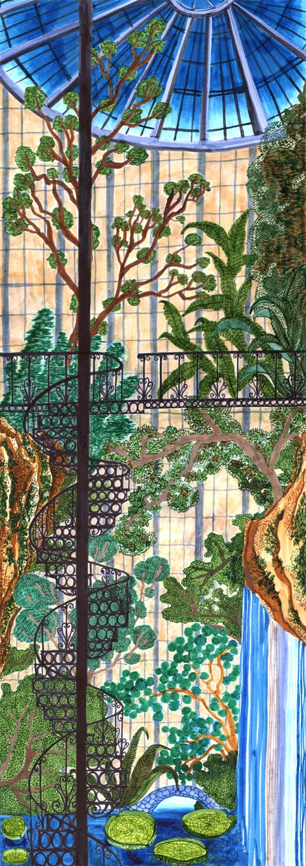 Jardim Japonês, 2019 (canetas de pincel) de Charlotte Orr