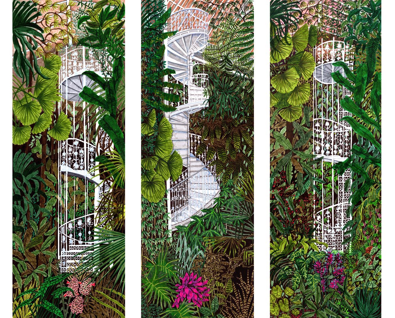 Compilação Kew Gardens, 2020 (canetas em papel) de Charlotte Orr
