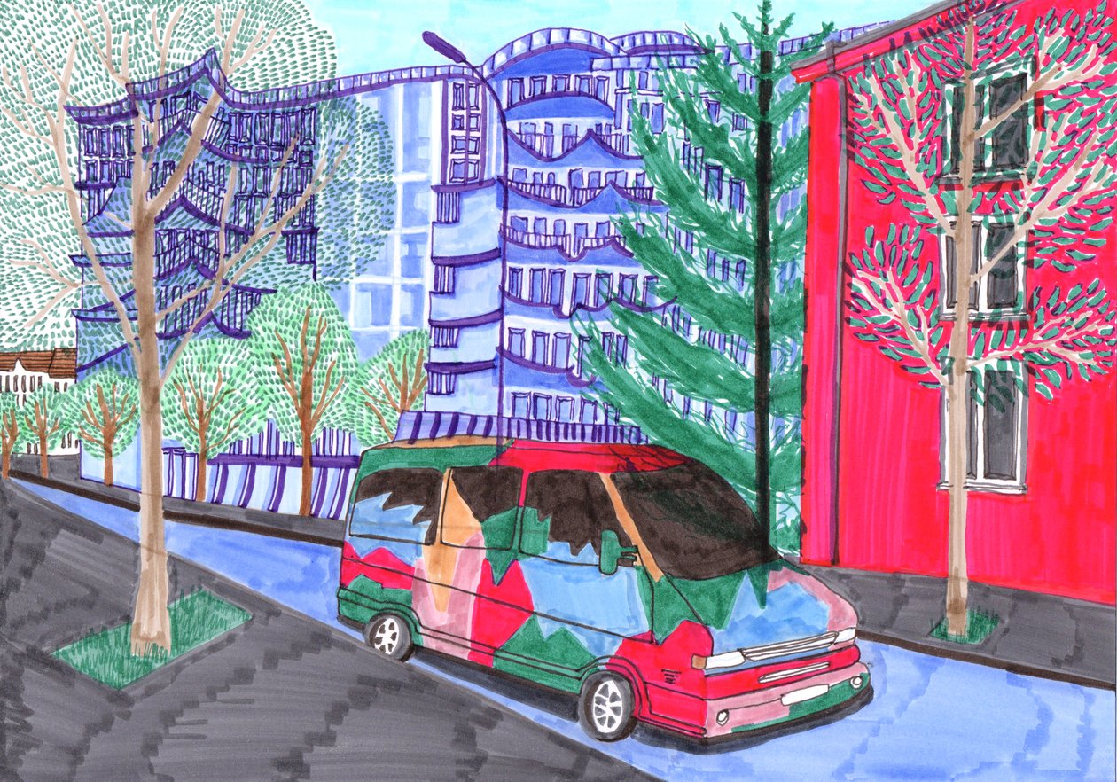 Koloniestraße, Casamento, 2017 (canetas) de Charlotte Orr