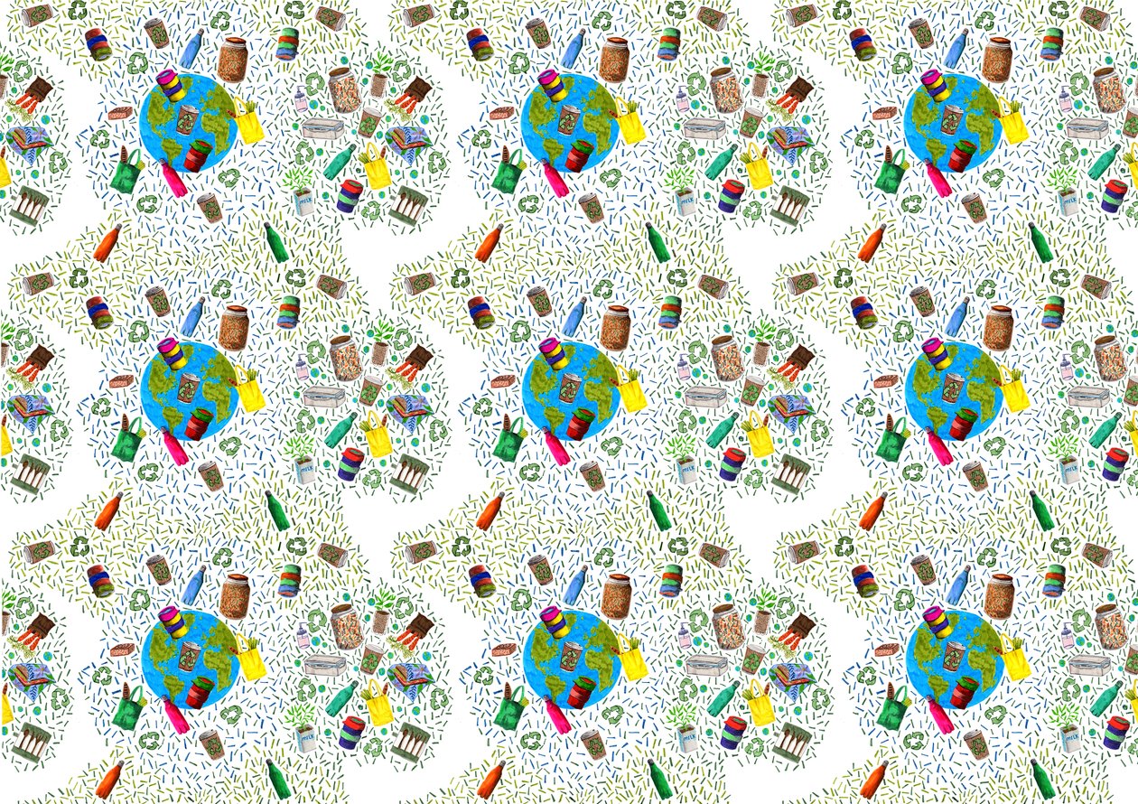 Design da lixeira, 2020 (canetas e digital) de Charlotte Orr