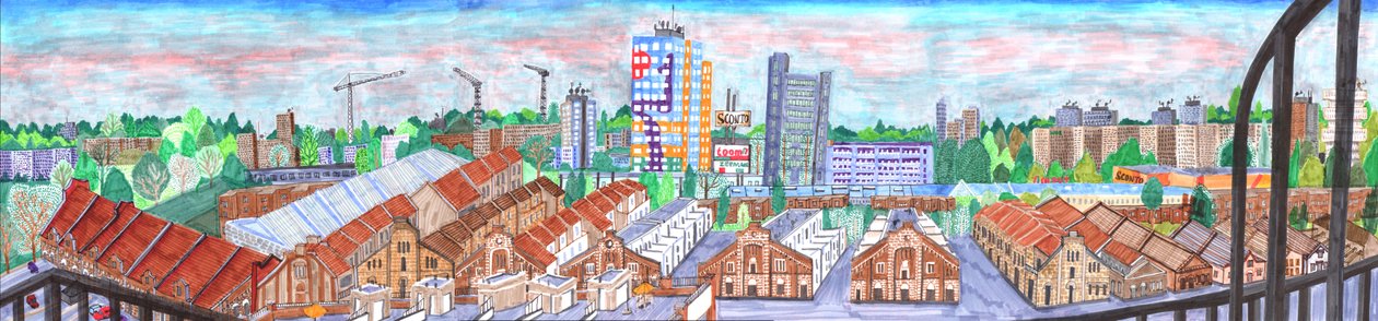 Storkower Strasse, 2017 (canetas de Charlotte Orr