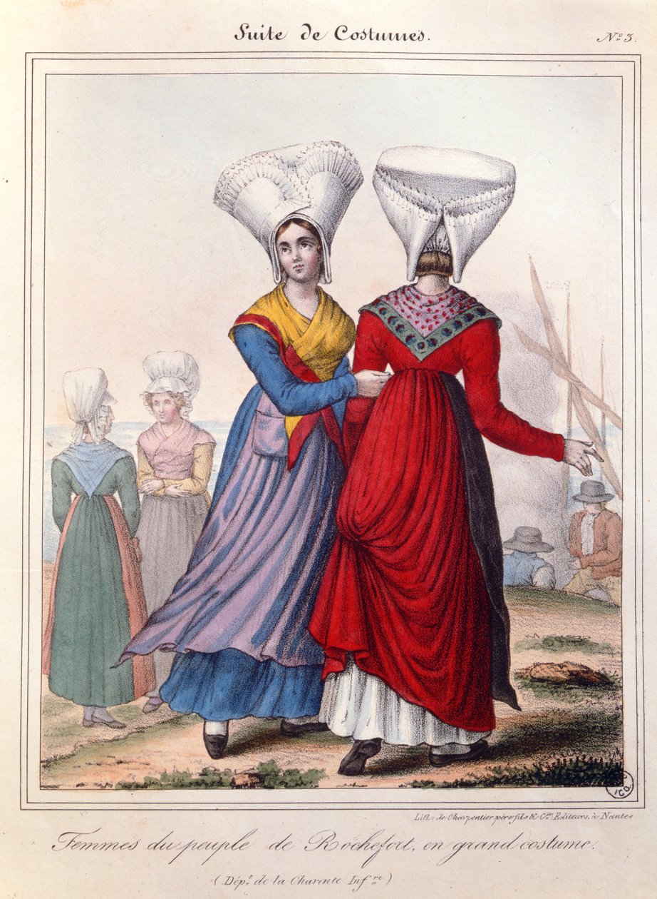 Grande traje para mulheres na área de Rochefort, Charente, 19 c. de Charpentier