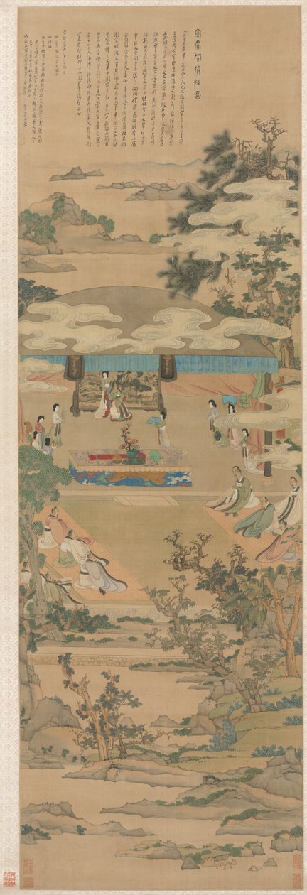 Lady Xuanwen dando instruções sobre os ritos de Zhou de Chen Hongshou