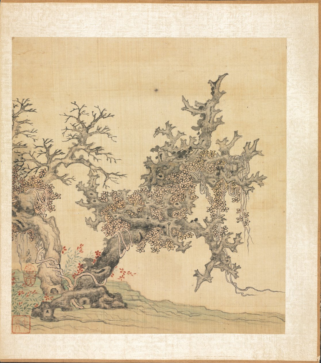 Pinturas após Mestres Antigos: Uma Árvore Antiga de Chen Hongshou