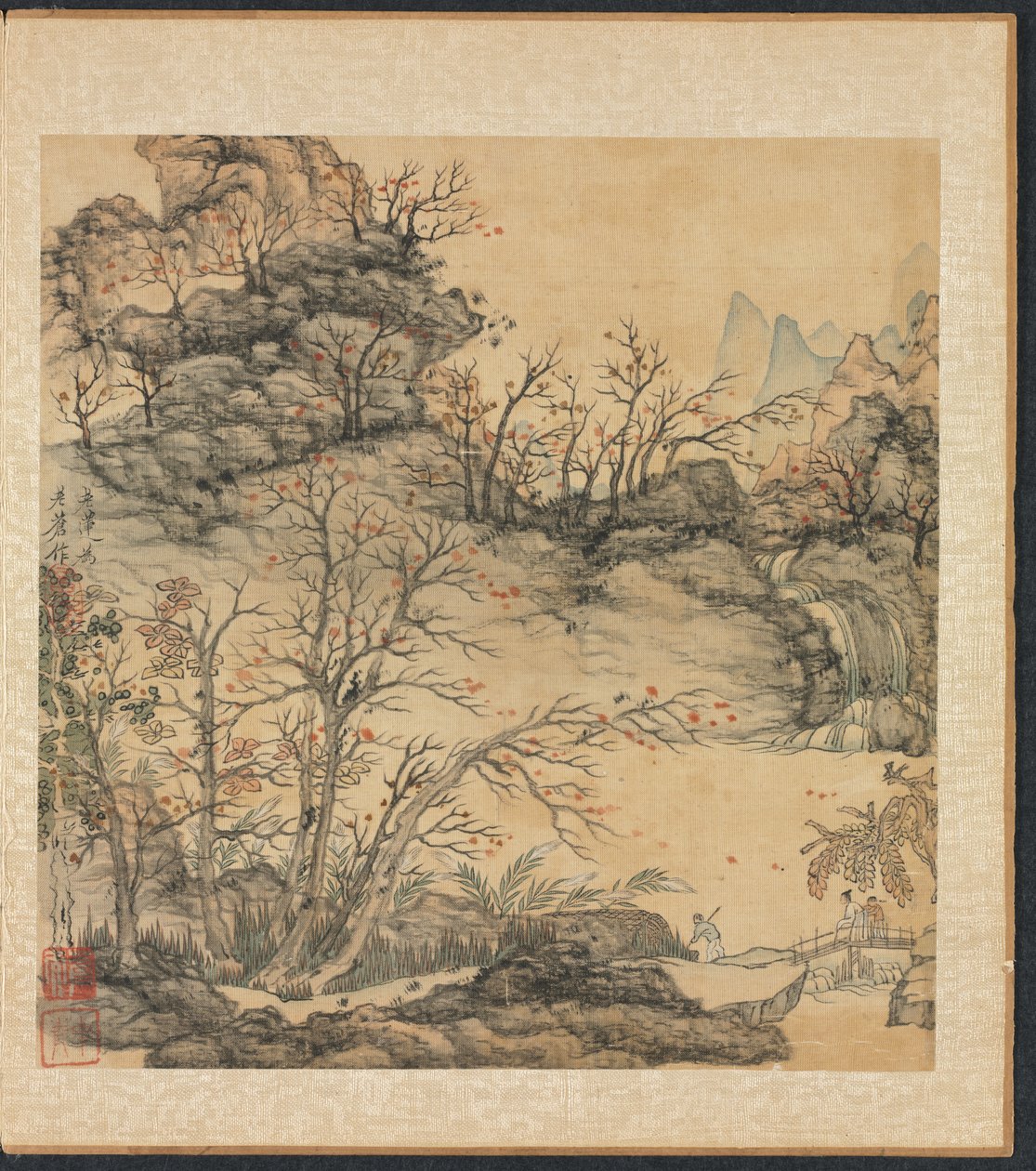 Pinturas após antigos mestres: paisagem de outono de Chen Hongshou
