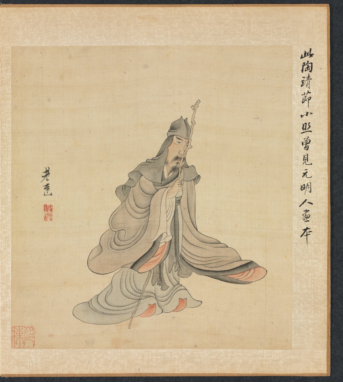 Pinturas segundo mestres antigos: Retrato de Tao Yuanming, 1598-1652. de Chen Hongshou