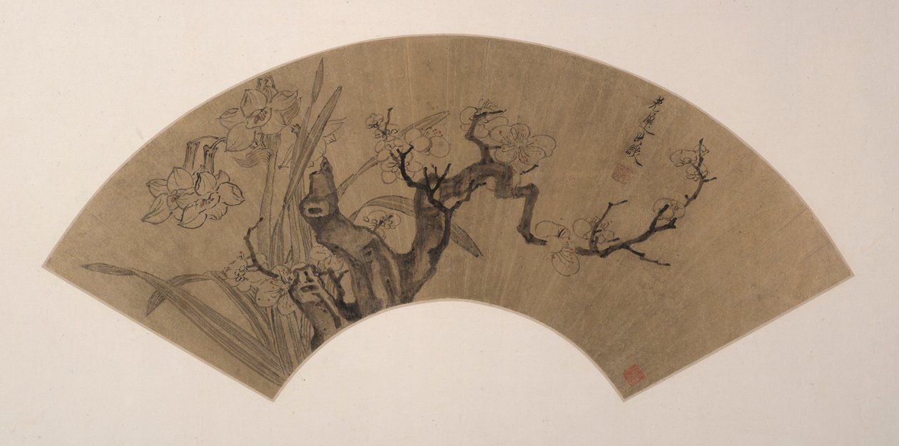 Flores de Ameixoeira e Narciso de Chen Hongshou
