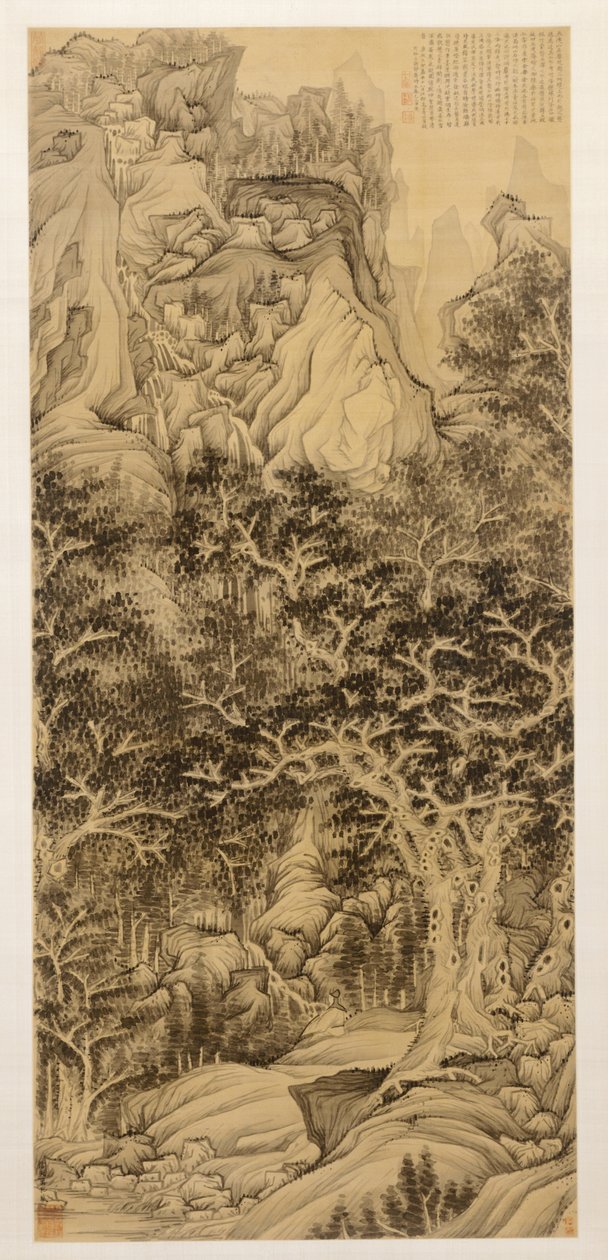 A Montanha das Cinco Cataratas, 1650. de Chen Hongshou