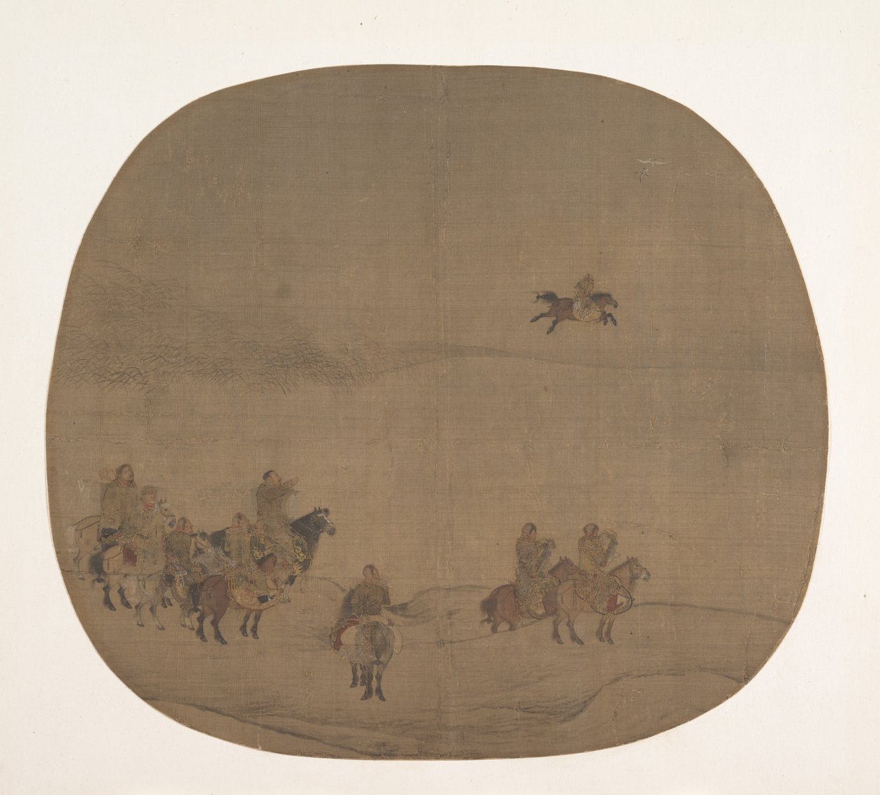 Nômades caçando com falcões, início do século XIII. de Chen Juzhong