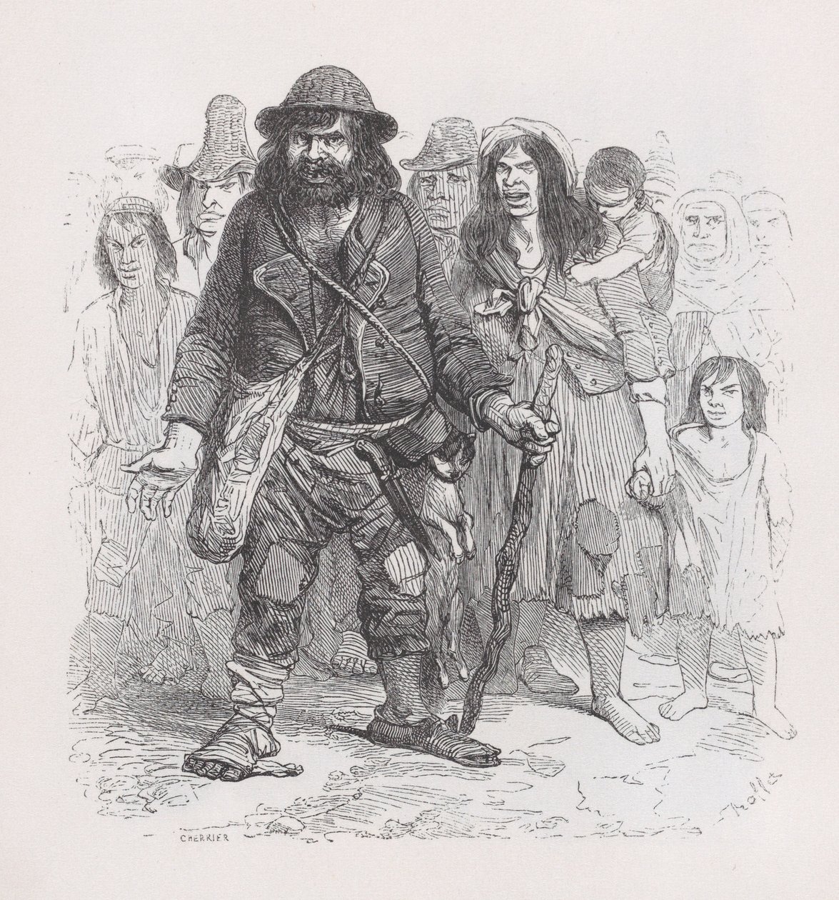 Os ciganos de The Complete Works of Béranger, 1836. de Cherrier