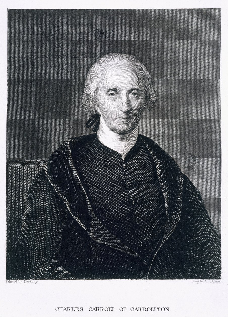 Charles Carroll de Carrollton, gravado por Asher Brown Durand (1796-1886) de Chester Harding