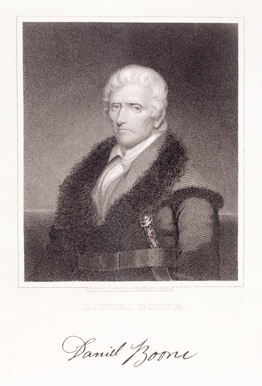Daniel Boone (1736-1813) gravado por James Barton Longacre (1794-1869) de Chester Harding