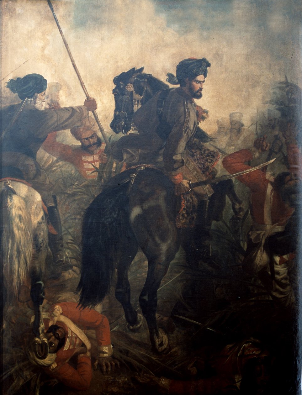 Capitão Dighton MacNaghten Probyn (1833-1924) na Batalha de Agra em 10 de outubro de 1857, c.1860 de Chevalier Louis William Desanges
