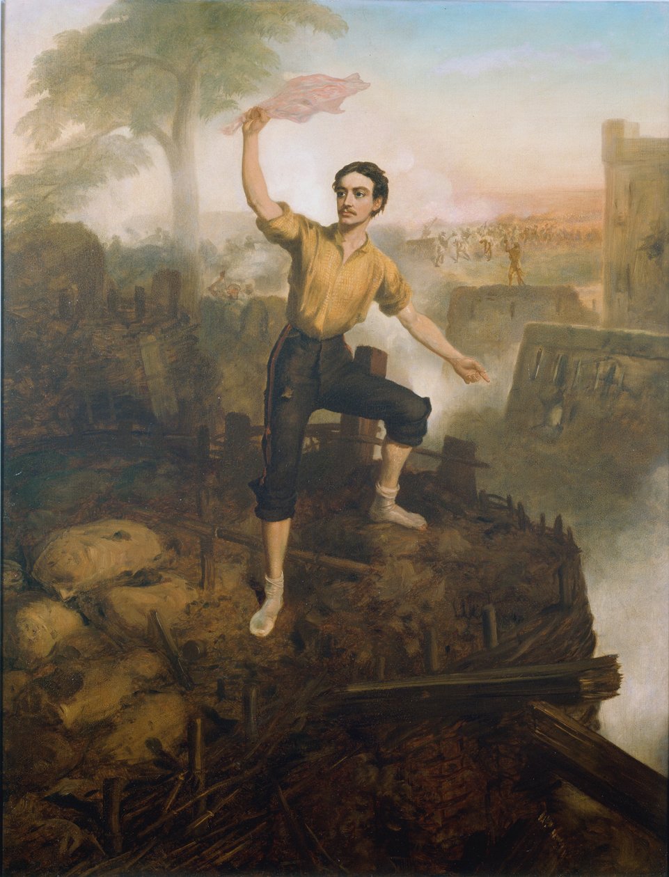 Tenente Thomas Adair Butler (1836-1901) ganhando a cruz de Victoria em Lucknow durante o motim indiano em 9 de março de 1858, c.1860 de Chevalier Louis William Desanges