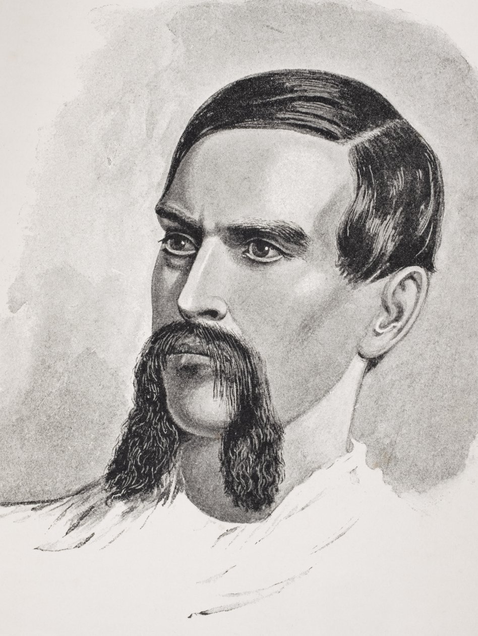 Sir Richard Burton (1821-1890), de "A Vida do Capitão Sir Richard Burton, Volume II", de Isabel Burton (1831-1896), publicado em 1893 de Chevalier Louis William Desanges