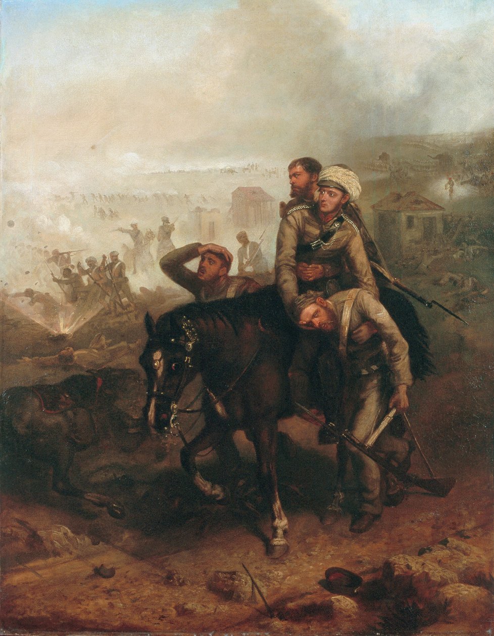 Tenente William George Cubitt (1835-1903) ganhando a Victoria Cross em Lucknow durante o motim indiano em 30 de junho de 1857, c.1860 de Chevalier Louis William Desanges