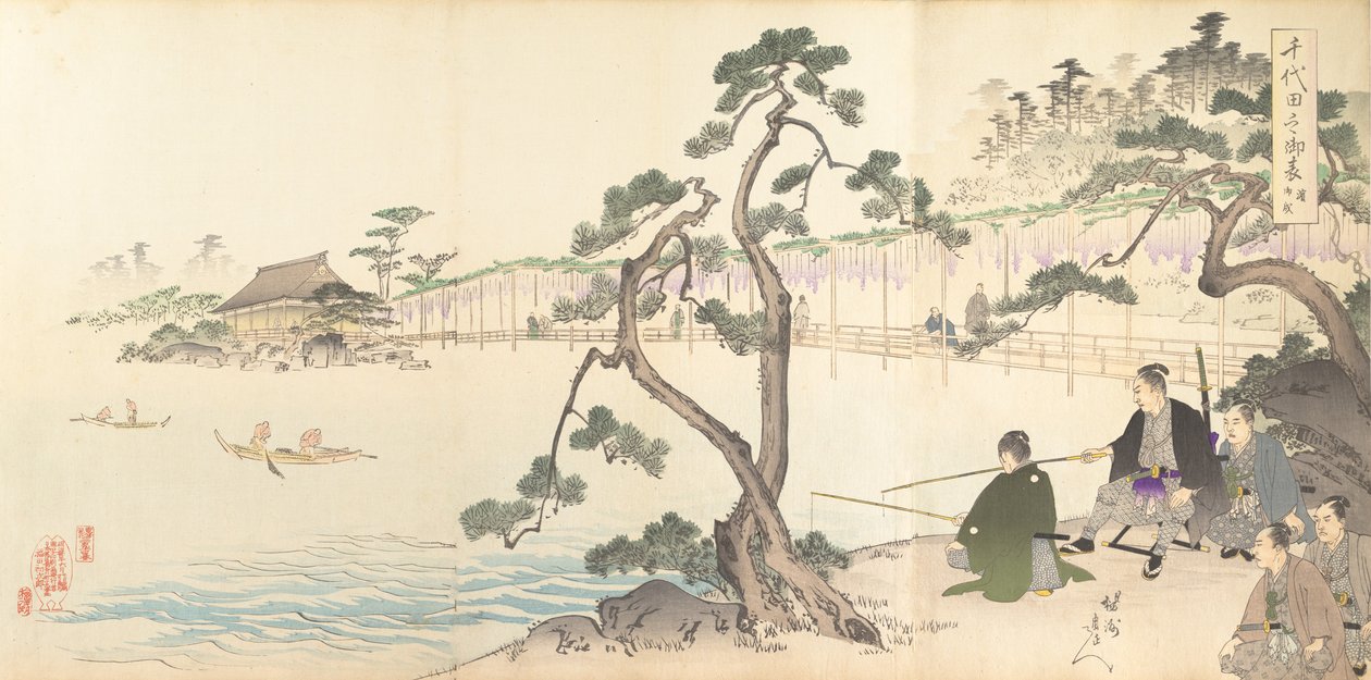 Chiyoda Kasutea l parte m f lado, 1897. , 1897. de Chikanobu Yoshu