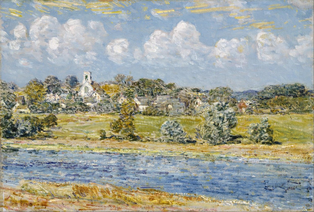 Paisagem, em, Newfields, new hampshire de Childe Hassam