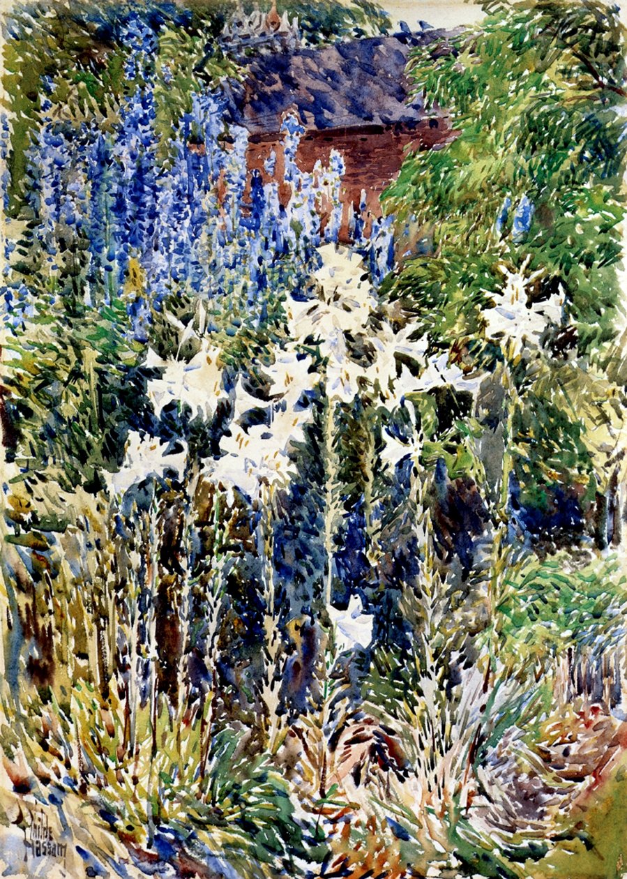 Um jardim de flores de Childe Frederick Hassam