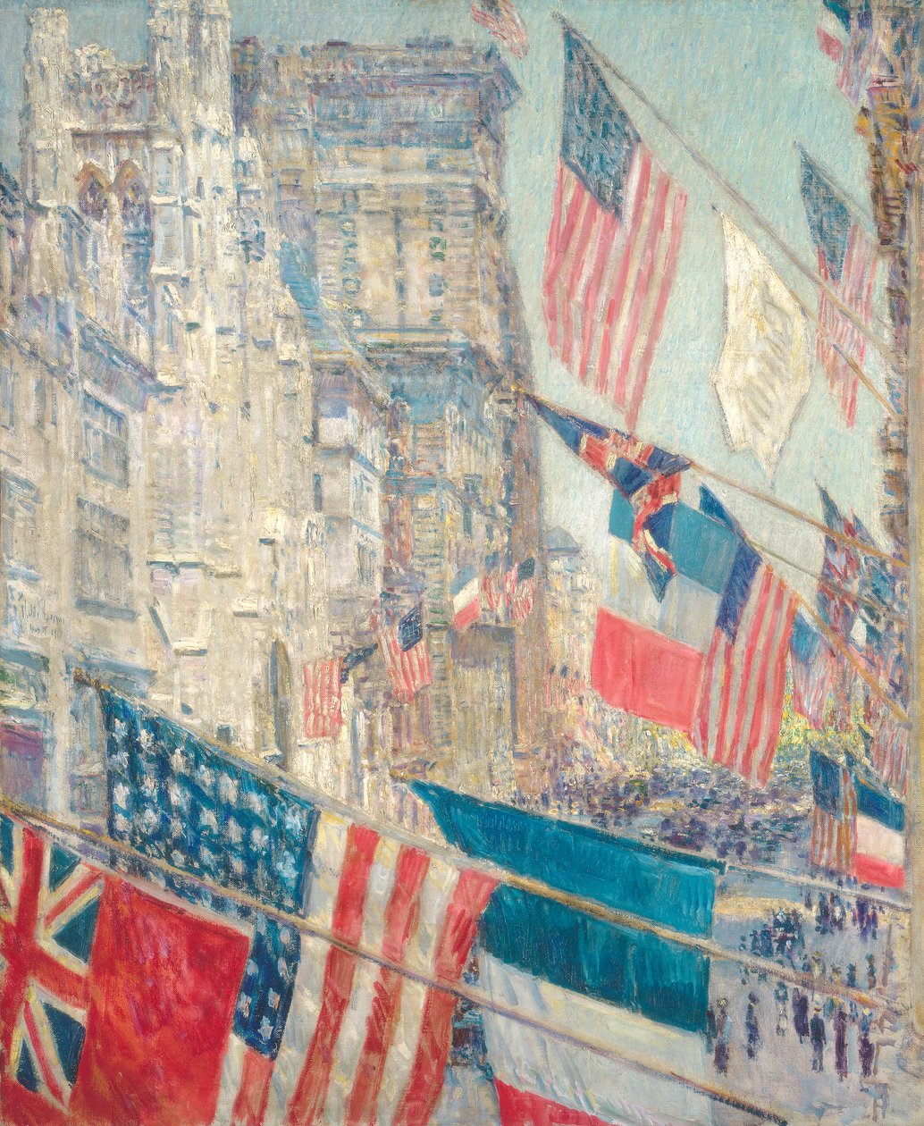 Dia dos Aliados, Maio de 1917 (óleo sobre tela) de Childe Frederick Hassam