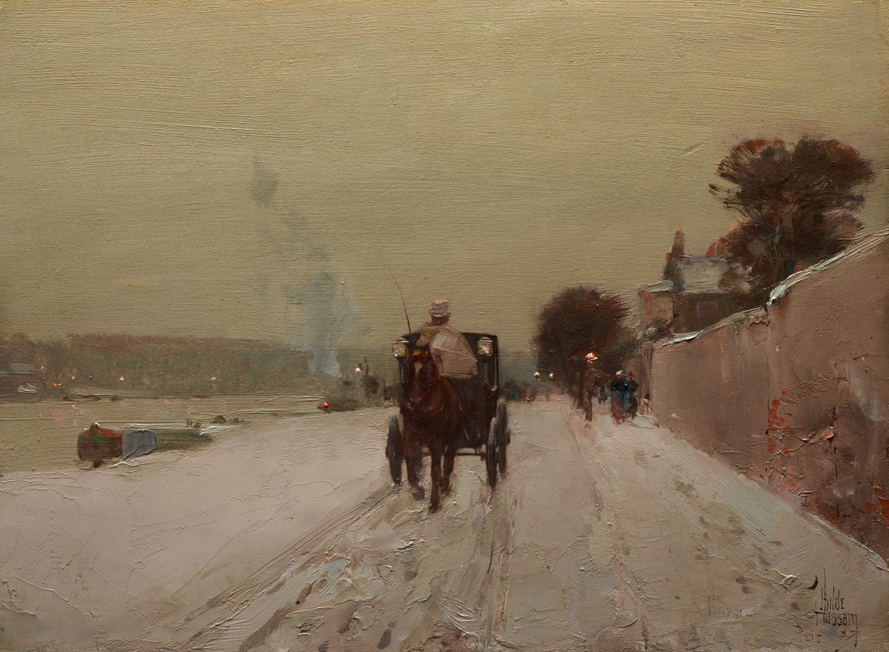 Ao longo do Sena, inverno de Childe Frederick Hassam