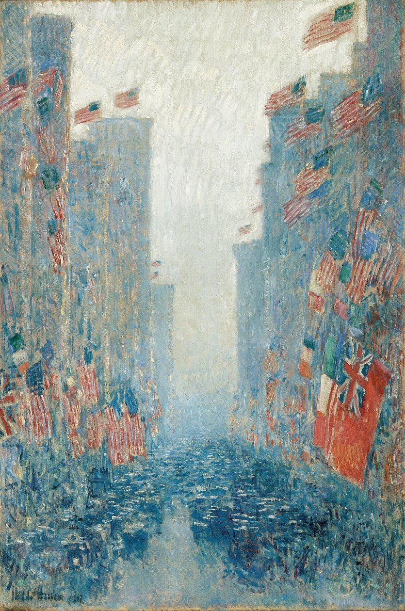 Bandeiras, Tarde na avenida de Childe Frederick Hassam