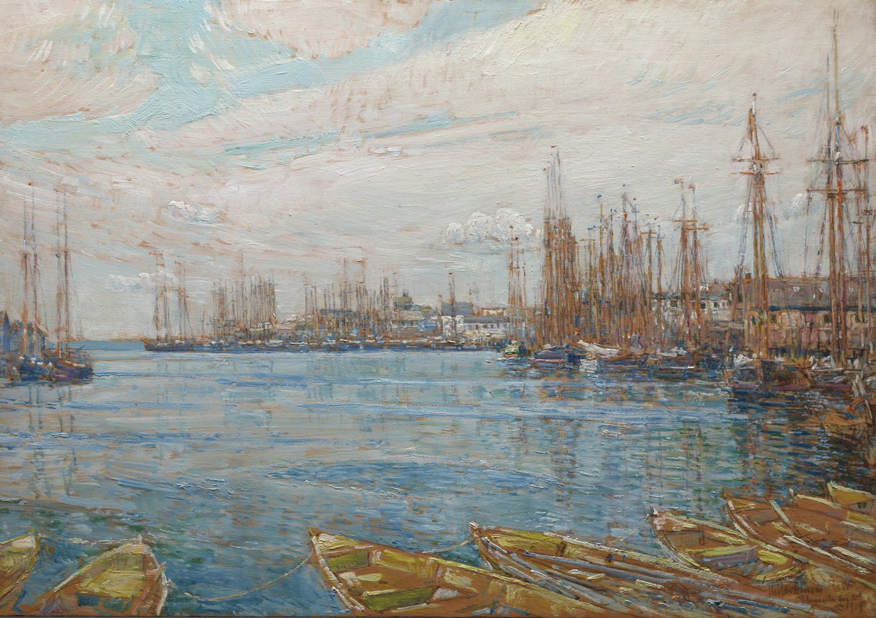 Porto de um Mastro de Mil Mastros de Childe Frederick Hassam