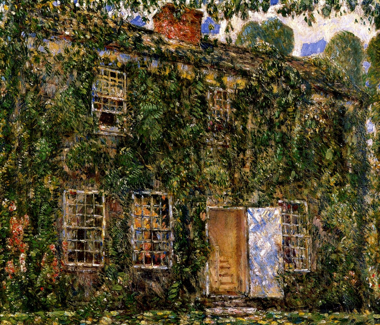Home Cottage, East Hampton, c.1916 (óleo sobre tela) de Childe Frederick Hassam