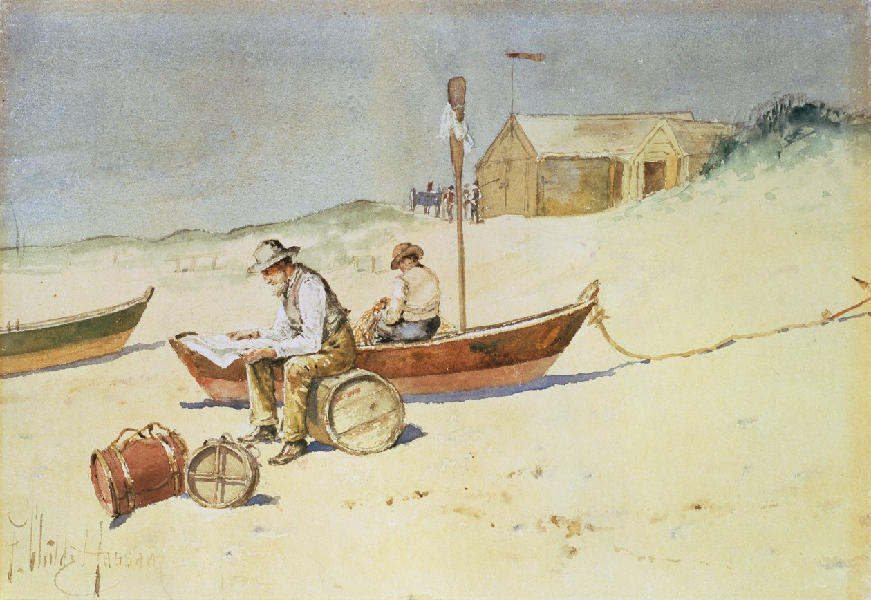 Horas de inactividade (aguarela sobre papel) de Childe Frederick Hassam