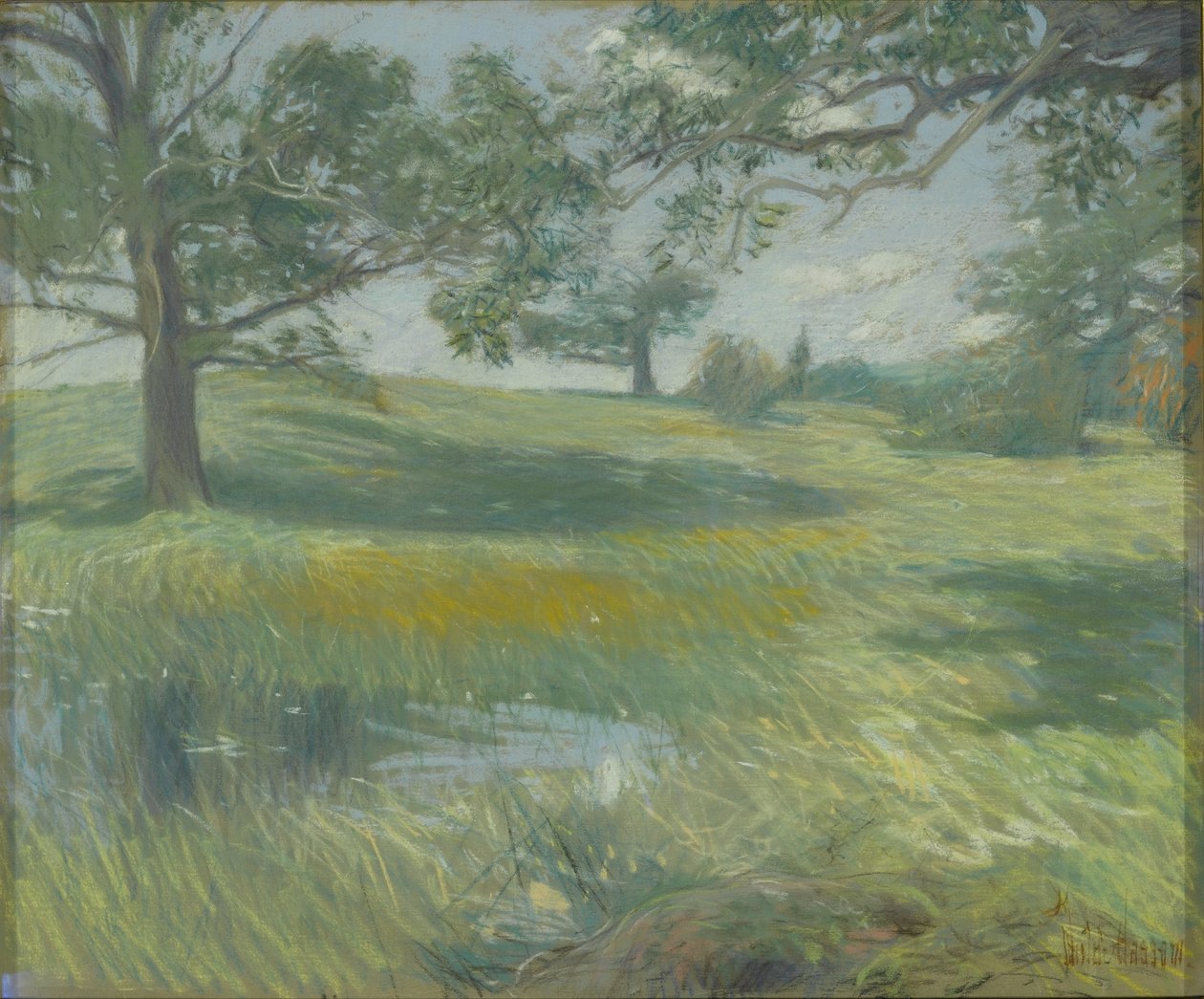Meadows, c.1900-10 (pastel sobre tela) de Childe Frederick Hassam