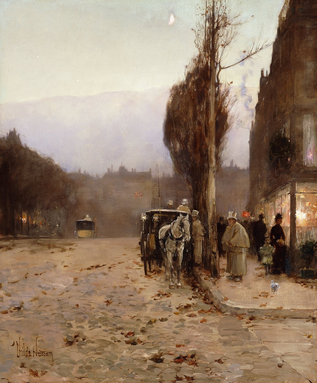 Paris ao crepúsculo de Childe Frederick Hassam