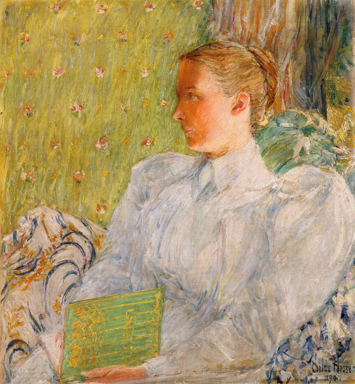 Retrato de Edith Blaney (Mrs. Dwight Blaney) 1894 (óleo sobre tela) de Childe Frederick Hassam