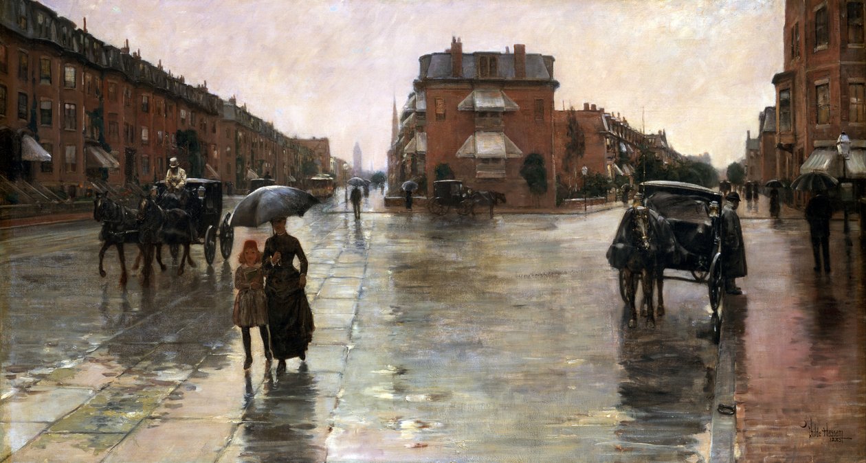 Dia de chuva, Boston de Childe Frederick Hassam