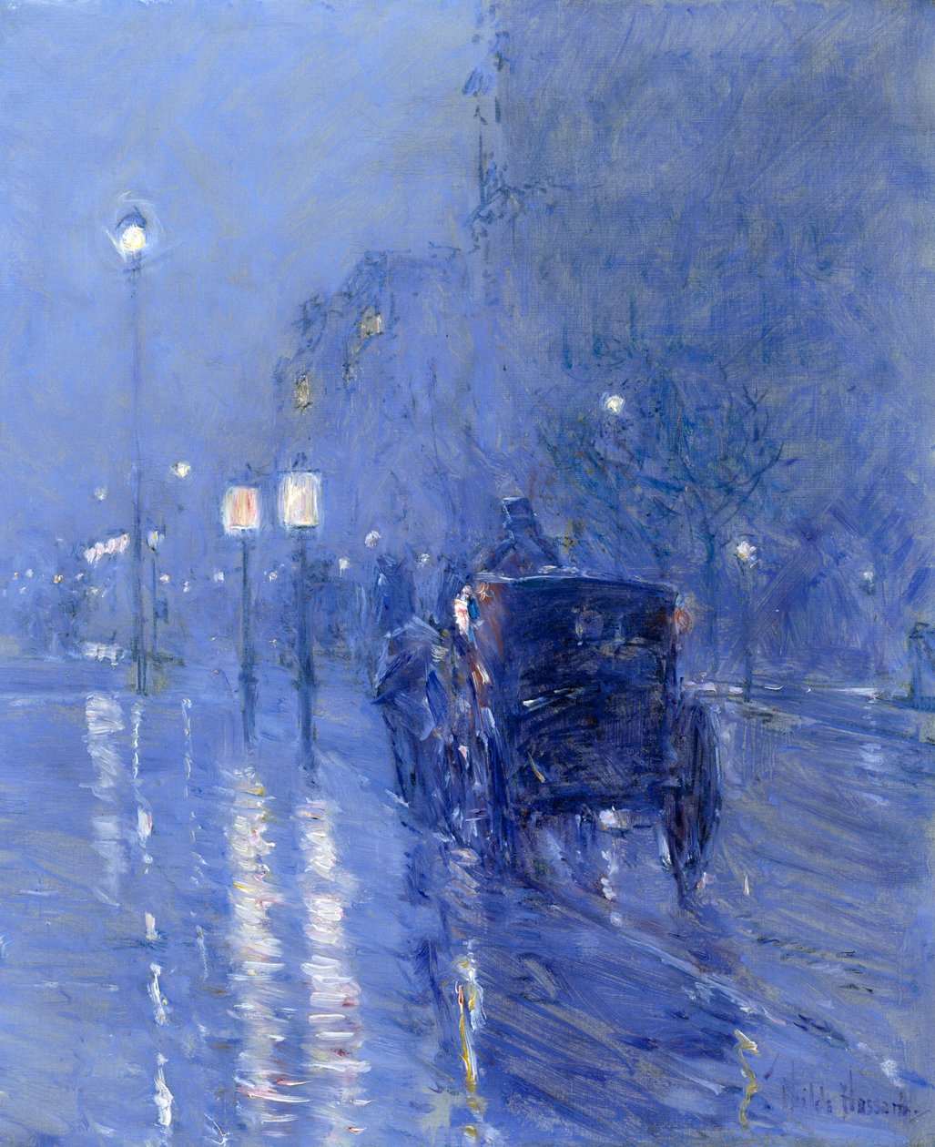 Meia-noite chuvosa, final da década de 1890 (óleo sobre tela) de Childe Frederick Hassam