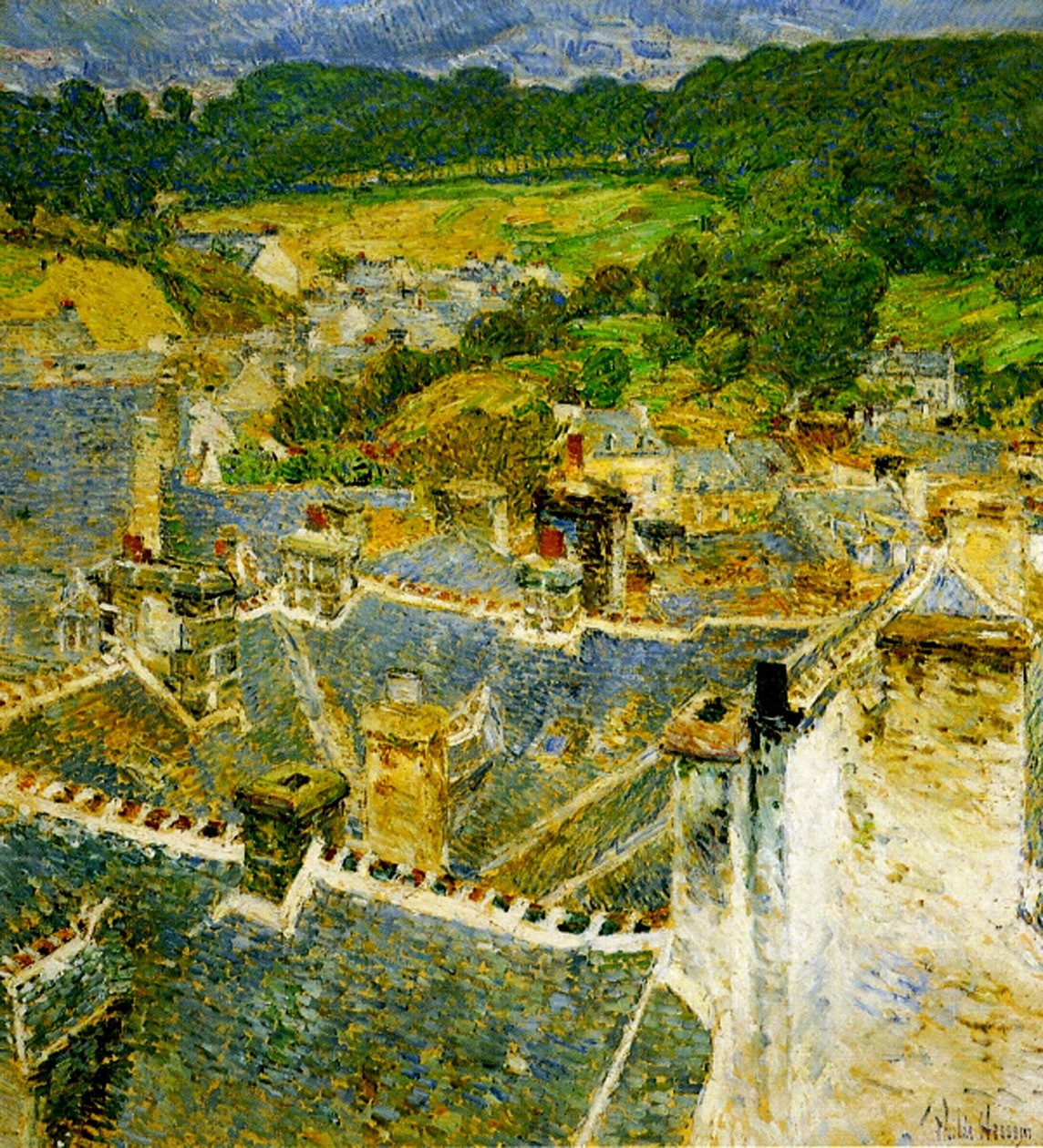 Telhados, Pont-Aven, Bretanha de Childe Frederick Hassam