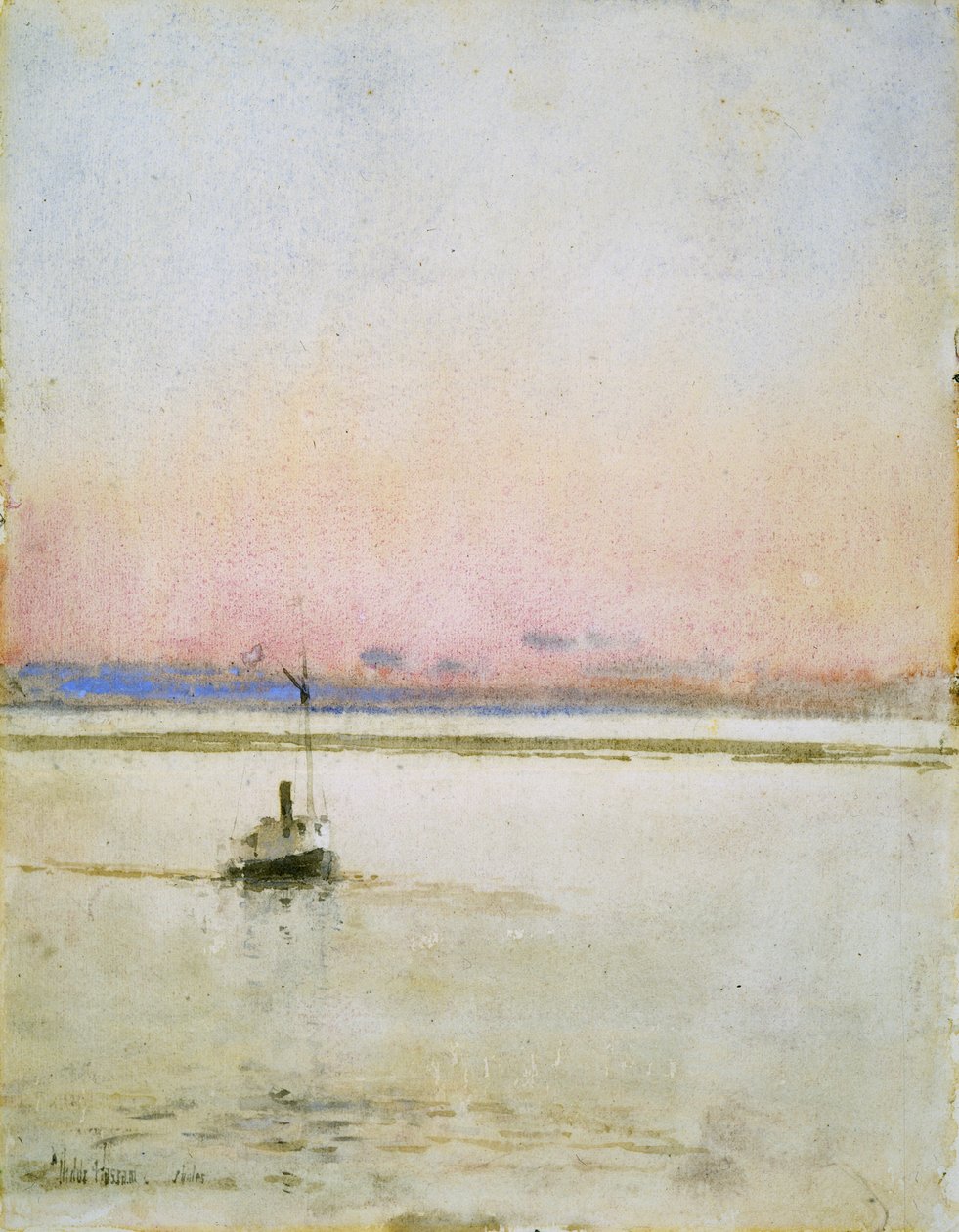 Pôr-do-sol (aguarela sobre papel) de Childe Frederick Hassam