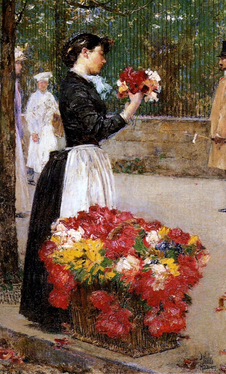 A menina das flores de Childe Frederick Hassam