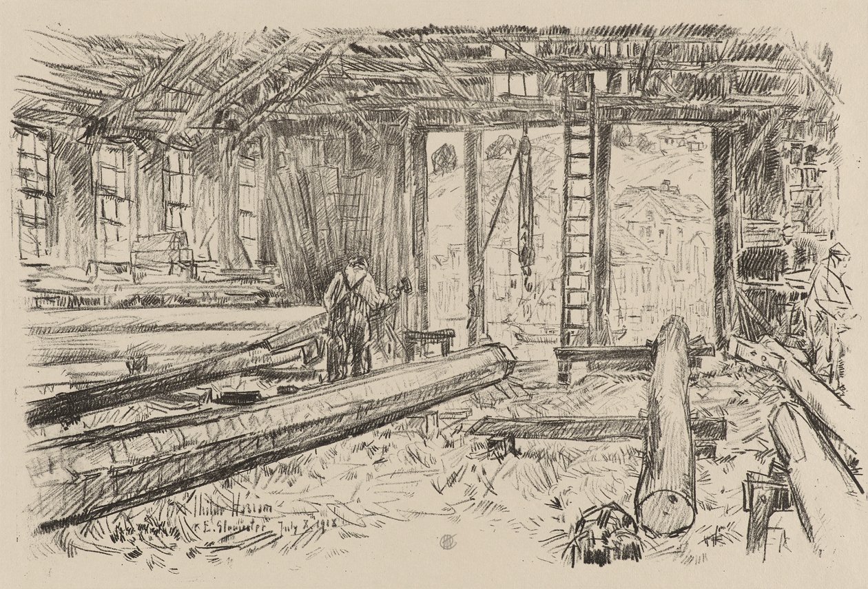 The Spar Shop, Gloucester, 8 de Julho de Childe Frederick Hassam