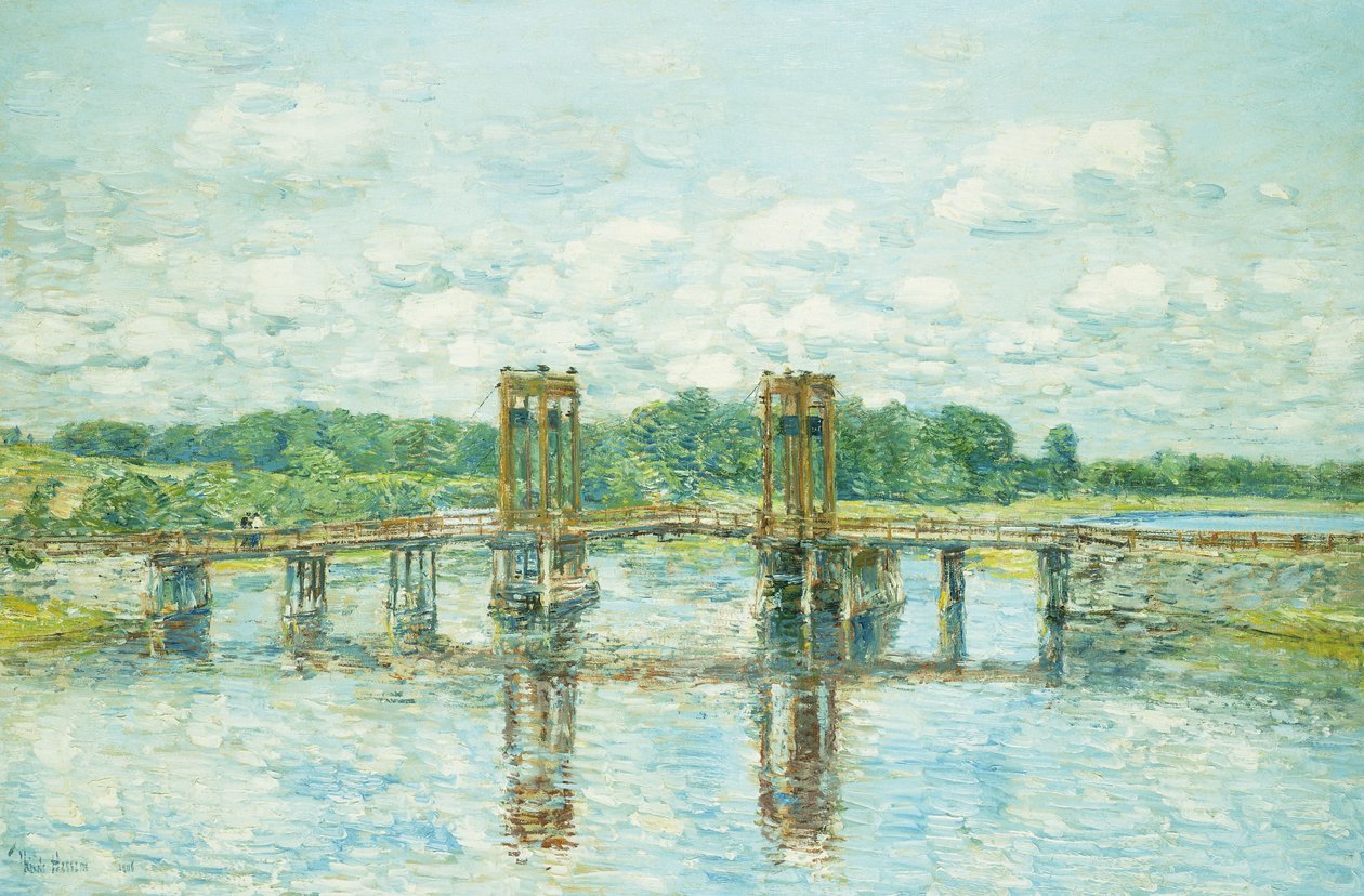 The Toll Bridge, New Hampshire, Perto de Exeter de Childe Frederick Hassam