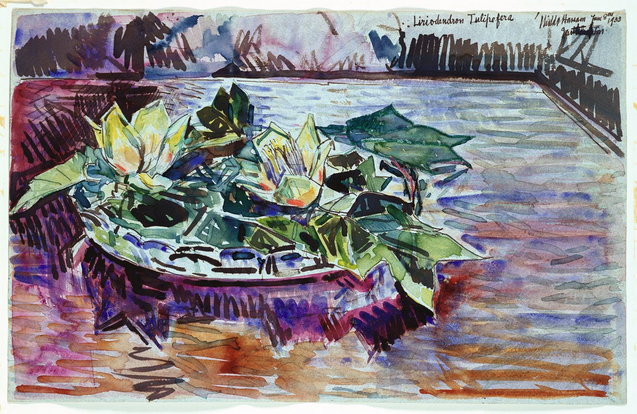 Tulipas em uma tigela de Childe Frederick Hassam