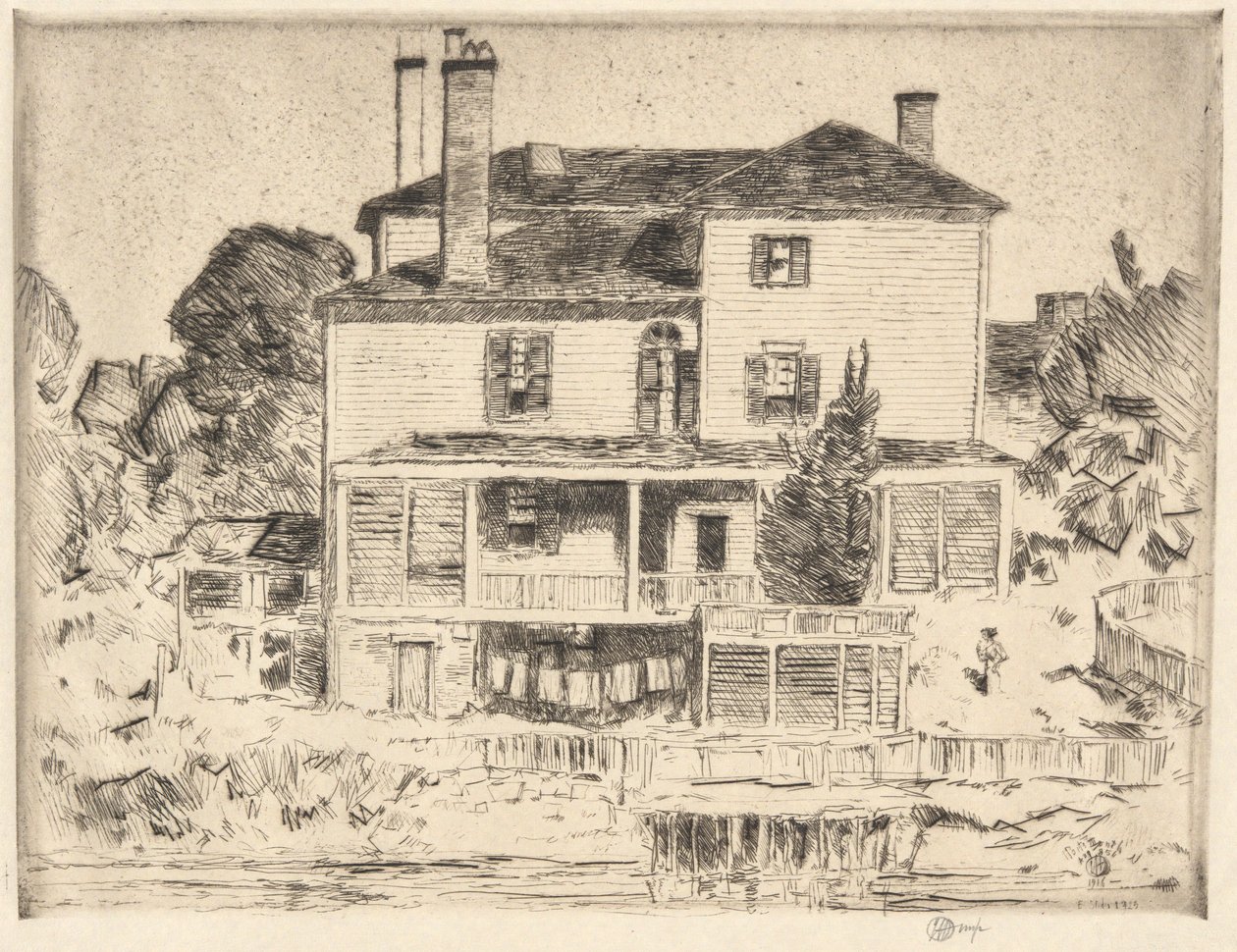 A Mansão Portsmouth, 1916 de Childe Hassam
