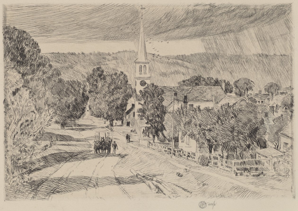 Uma vila de Vermont de Childe Hassam