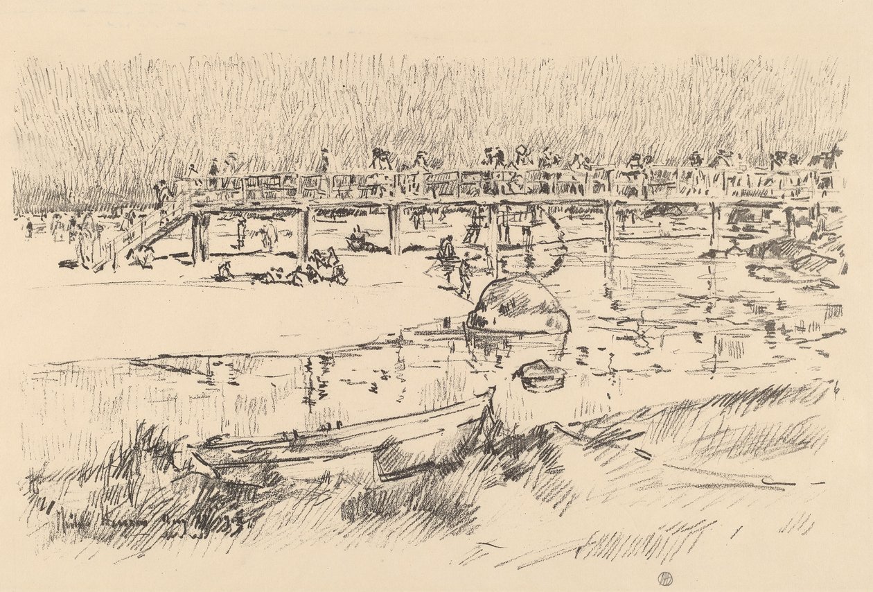 Praia de banho, Bass Rocks de Childe Hassam