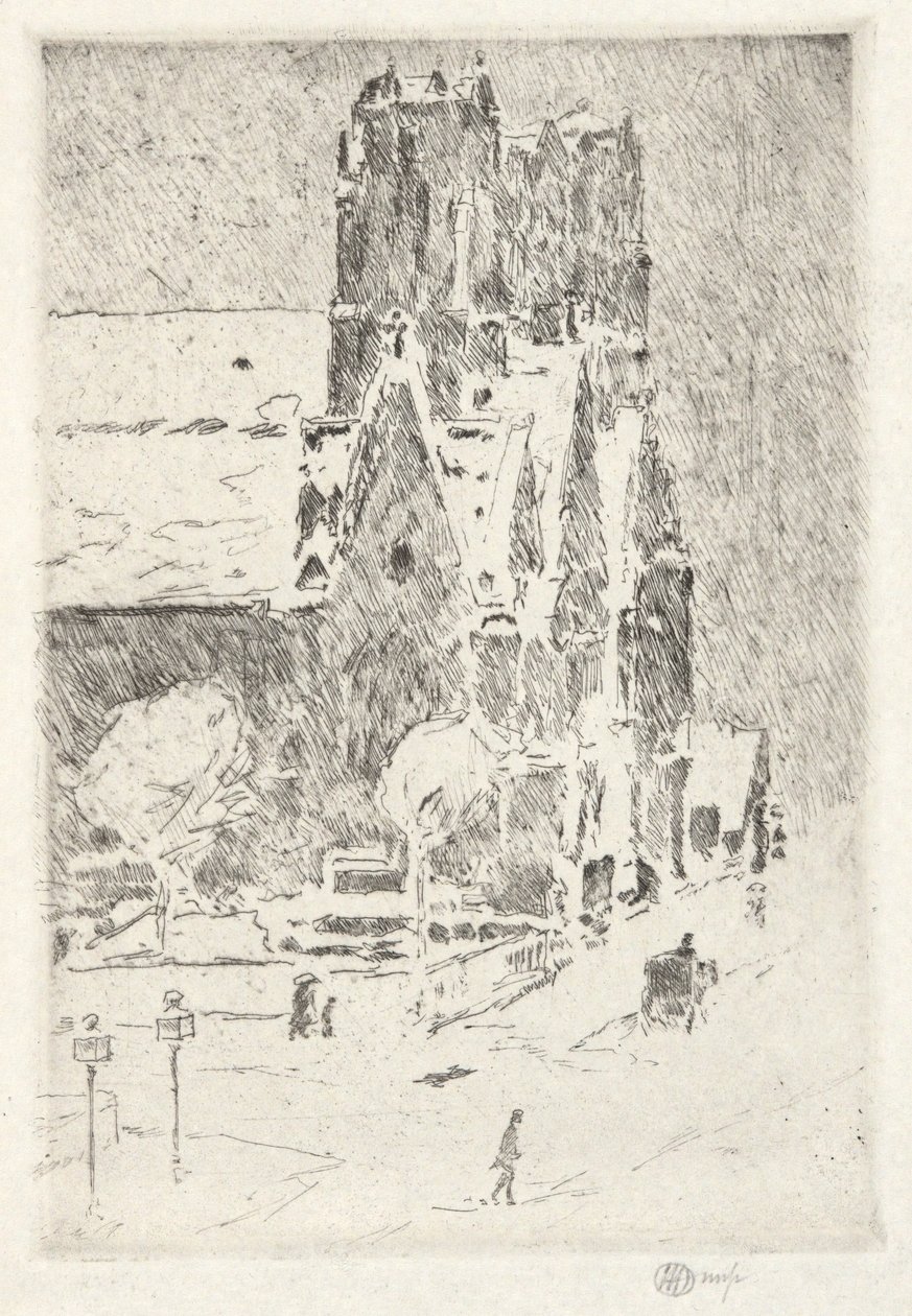 Igreja do Calvário na neve de Childe Hassam
