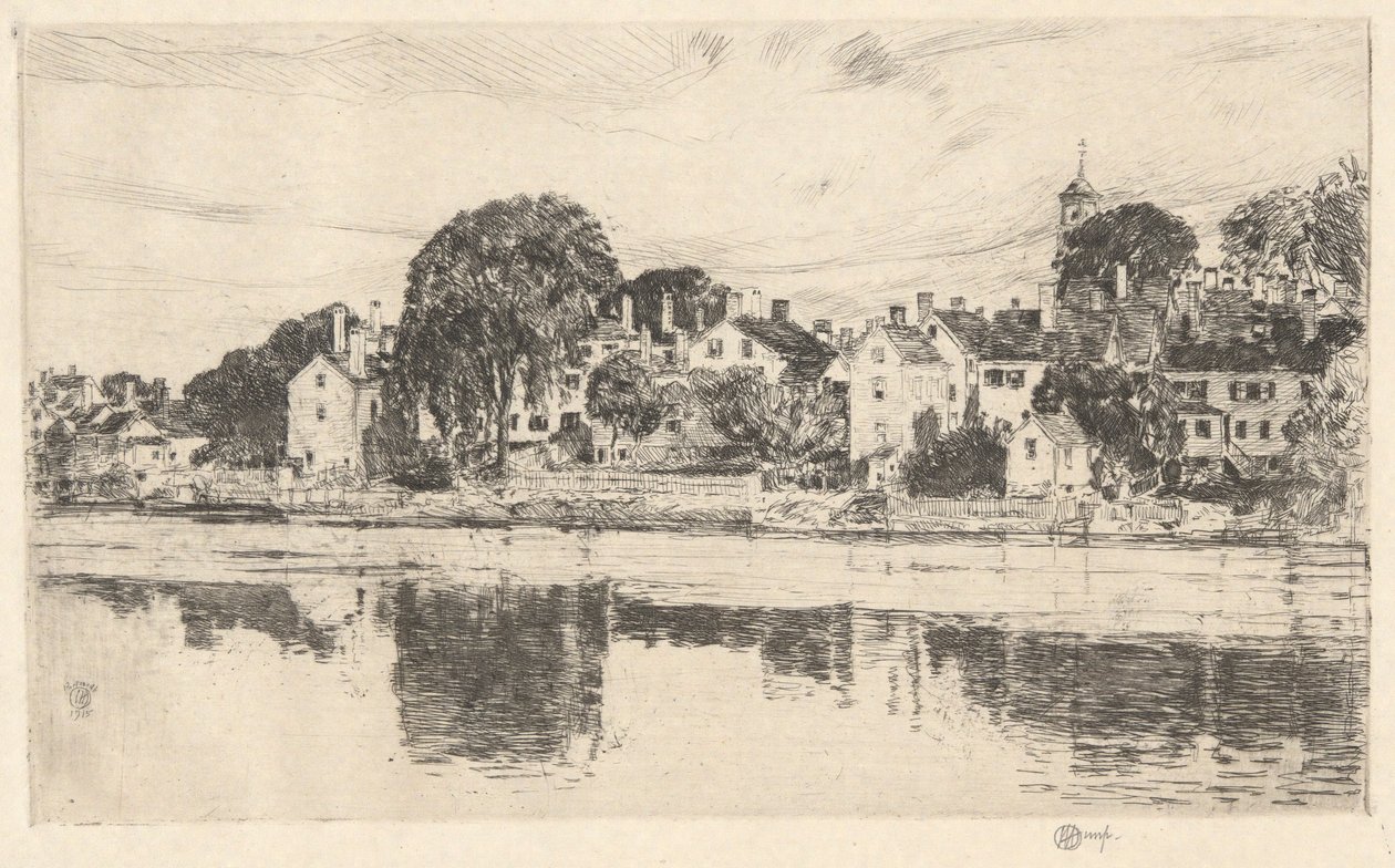 Chaminés, Portsmouth, 1915 de Childe Hassam