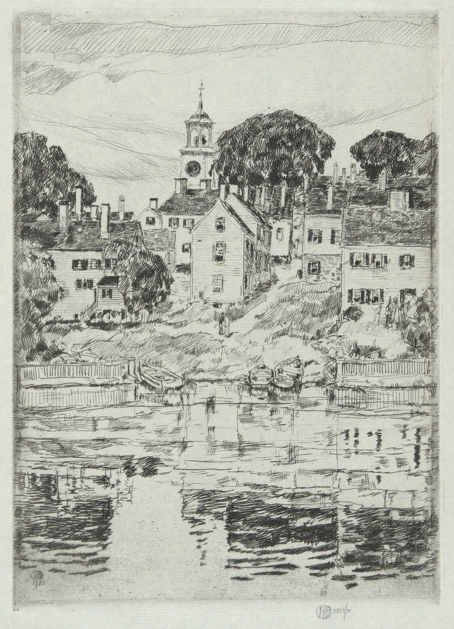 Torre da Igreja, Portsmouth, 1921 de Childe Hassam