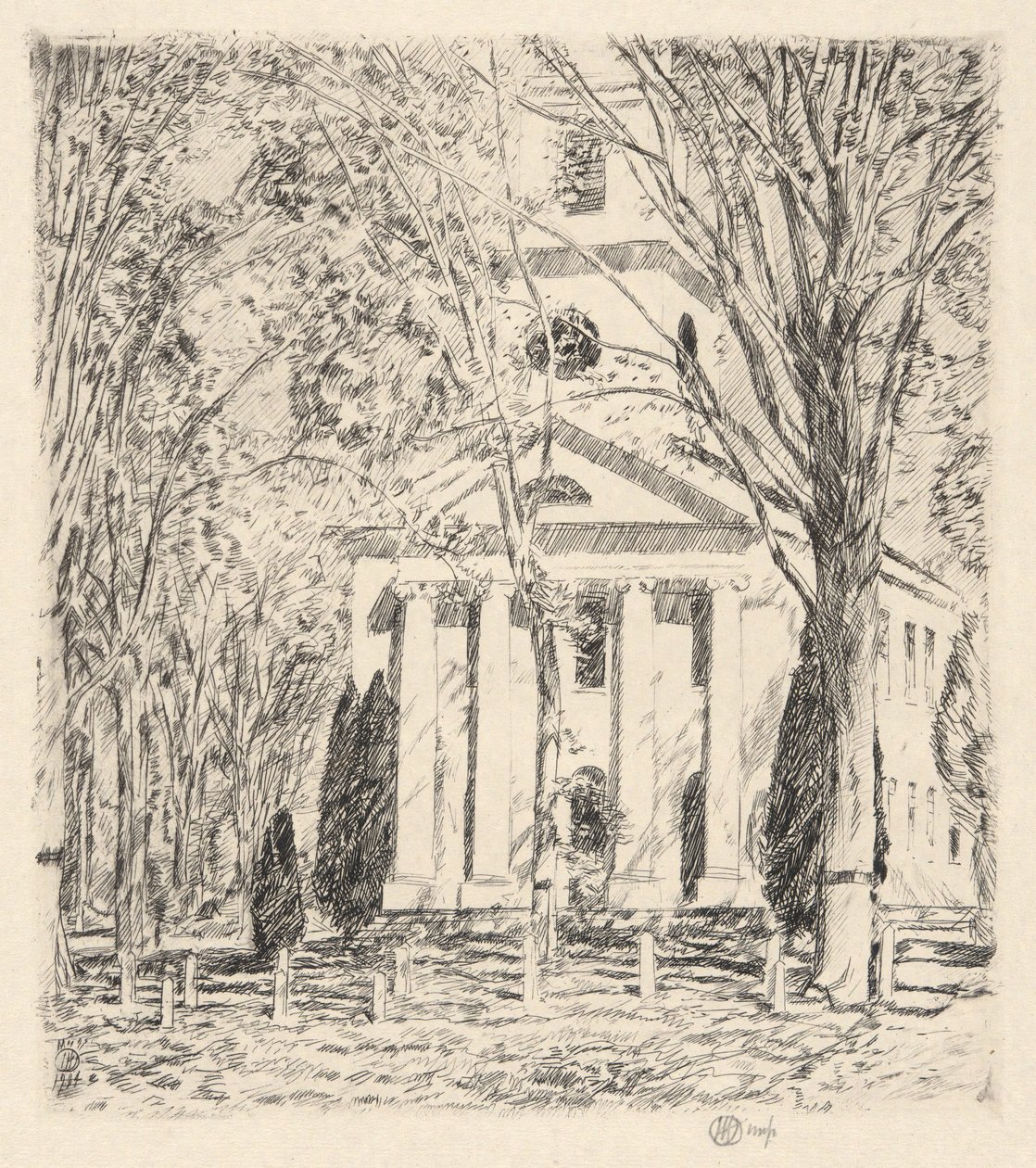 Igreja em Old Lyme, 1924 de Childe Hassam