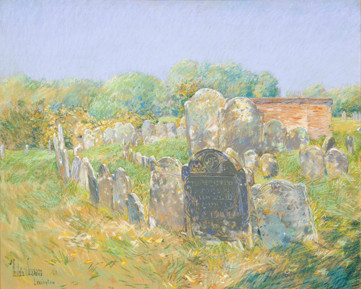 Cemitério colonial em Lexington de Childe Hassam