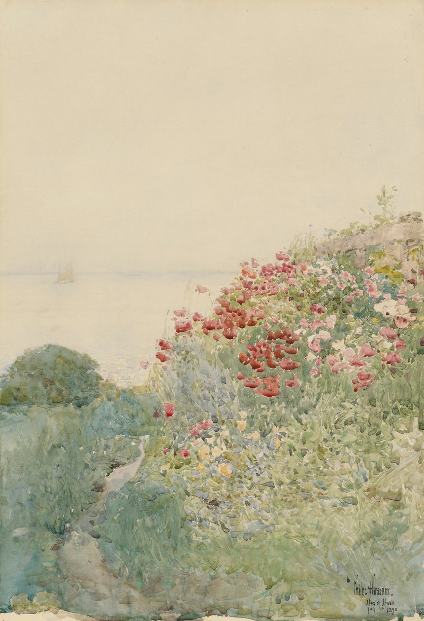Campo de papoulas, ilhas de cardumes de Childe Hassam