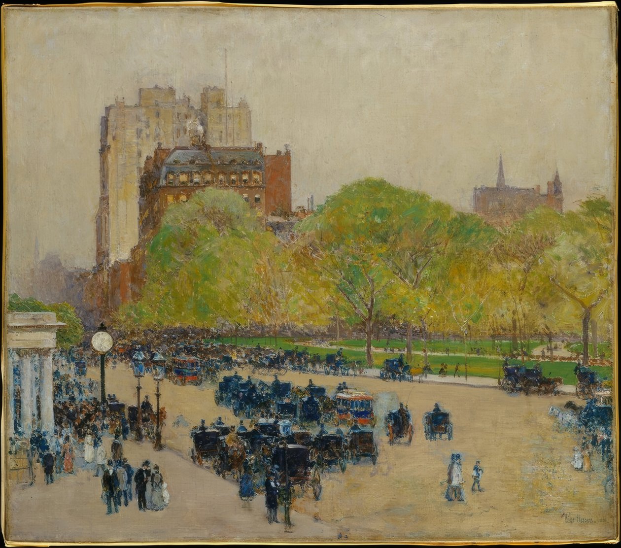 Manhã de primavera no coração da cidade de Childe Hassam